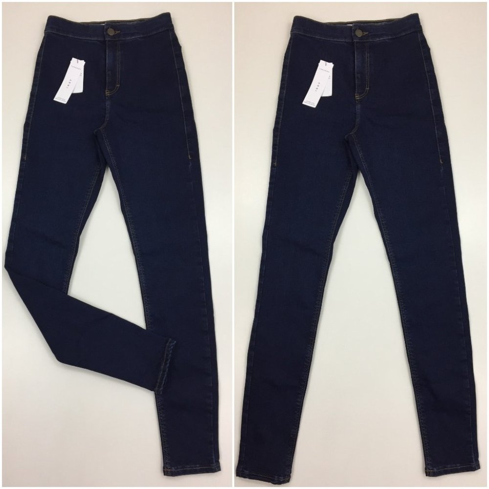 NWT TOPSHOP Dark Wash JONI Super High Waisted Slim Fit Skinny Jeans